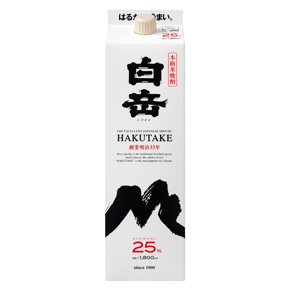 米焼酎　白岳25℃　1.8×6本 白岳 米 25° 1.8Lパック｜米焼酎｜格安・安いお酒の通販／配達ならカクヤス