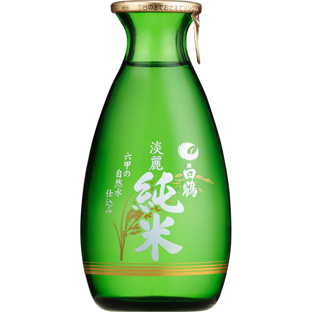 上撰 白鶴 淡麗純米 180mlグリーン瓶