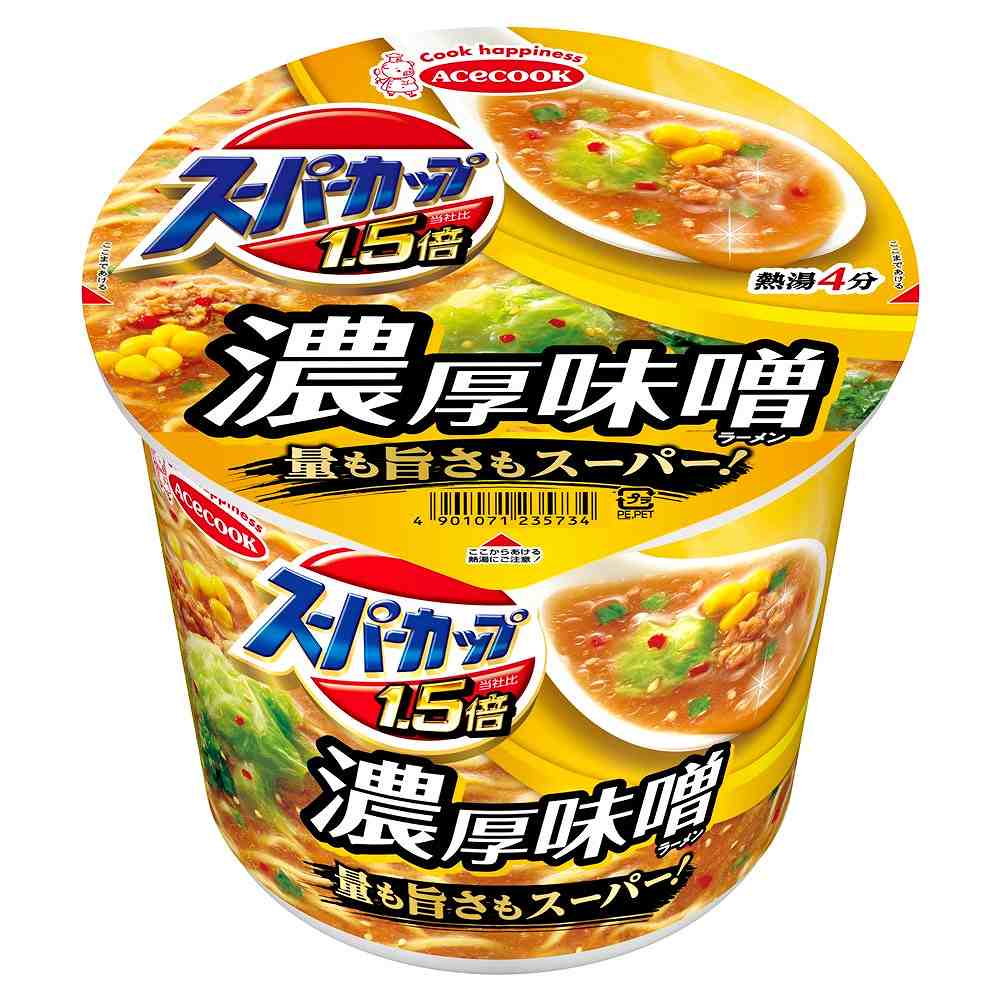 エースコック スーパーカップ 1.5倍 みそラーメン 129g