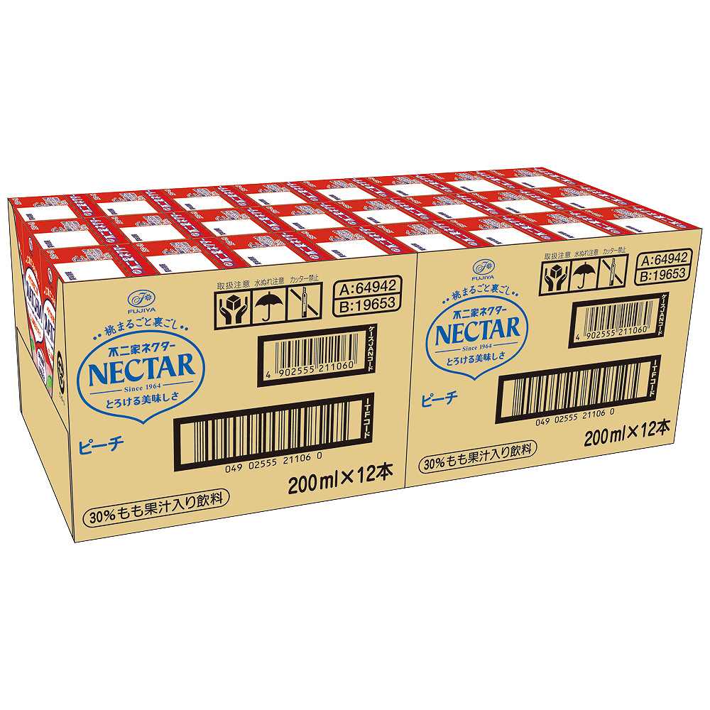 新品 不二家 ネクター 200ml×12本×6箱 不二家 ネクターピーチ 200ml｜フルーツ｜格安・安いお酒の通販／配達