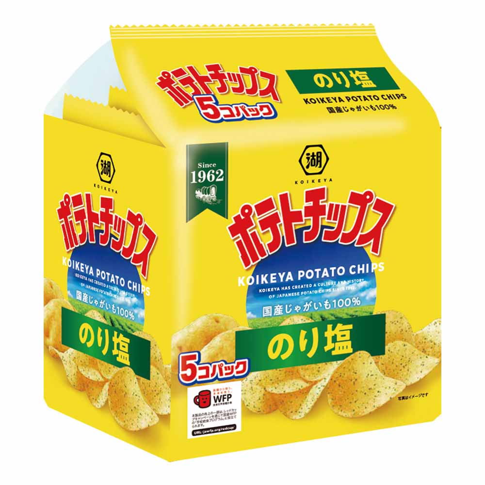湖池屋 ポテトチップス のり塩 25g×5袋入