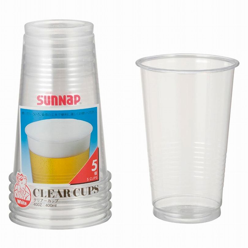 サンナップ クリアーカップ（プラスチックカップ） 400ml×5個入