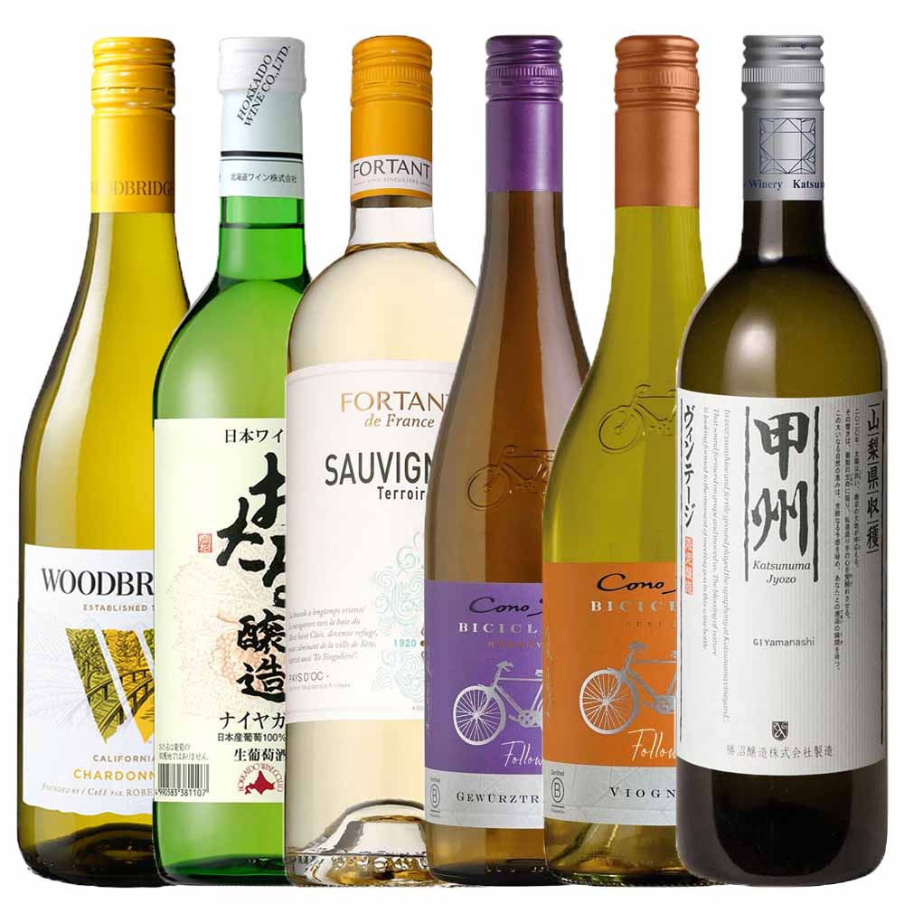 〔セット〕産地やぶどう品種の違いが楽しめる白 750ml×6本