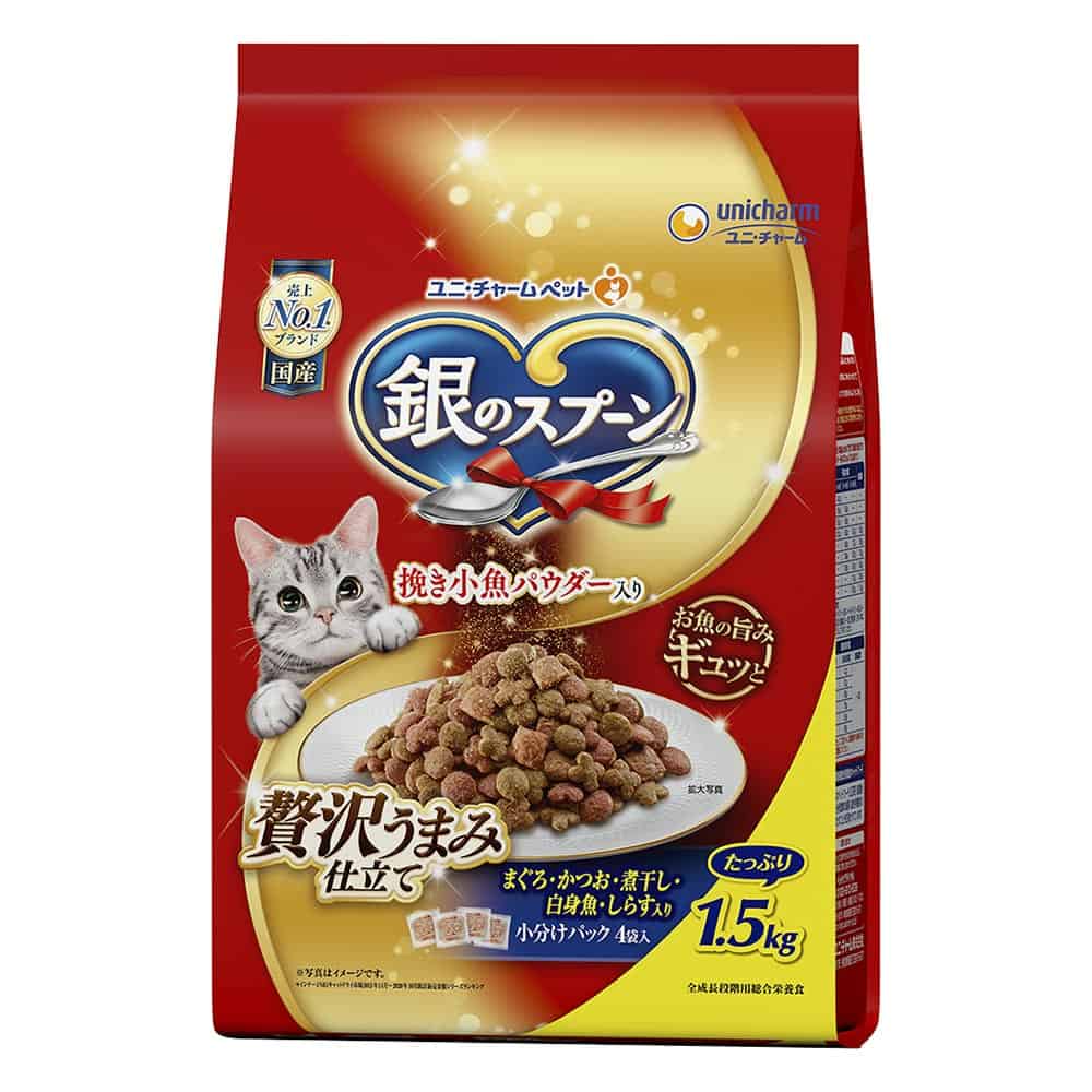 〔ペット用〕銀のスプーン 贅沢うまみ仕立て マグロ・カツオ・煮干・白身魚・シラス入り 1.5kg