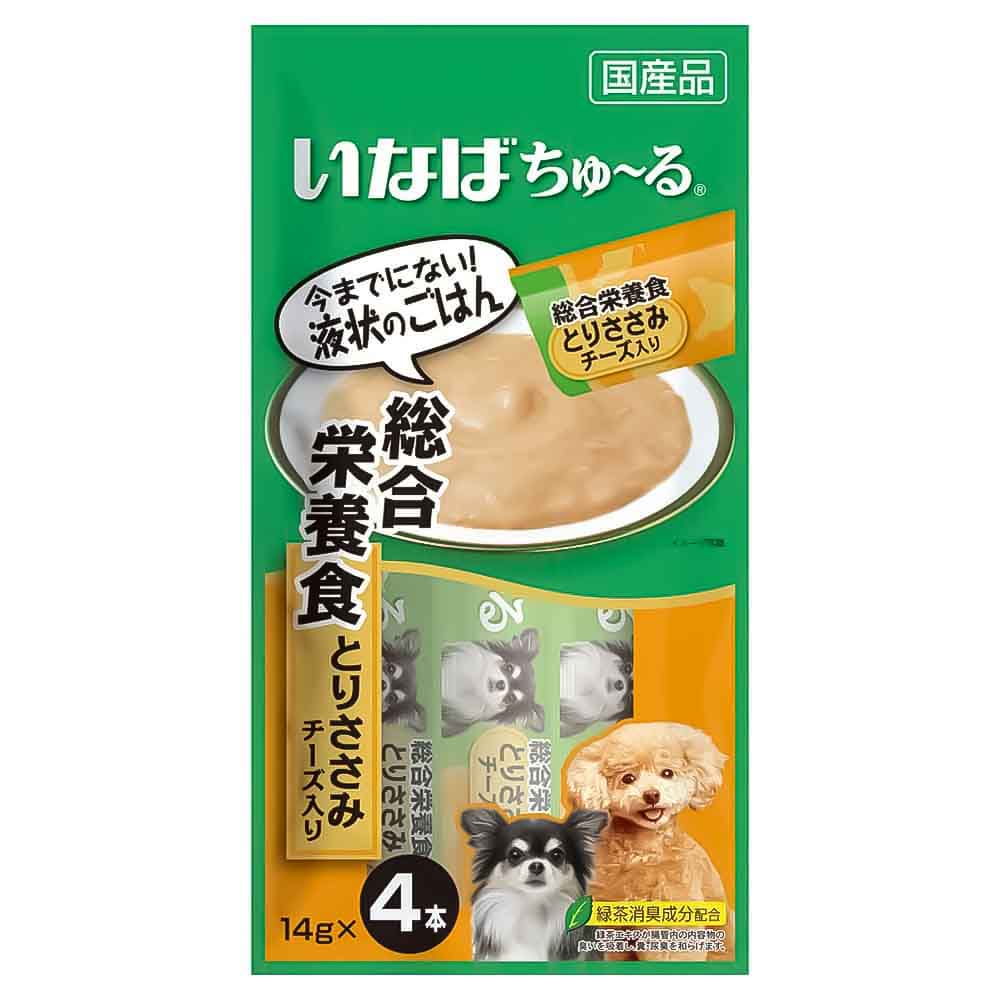 〔ペット用〕犬ちゅ～る 総合栄養食 とりささみ チーズ入 14g×4本