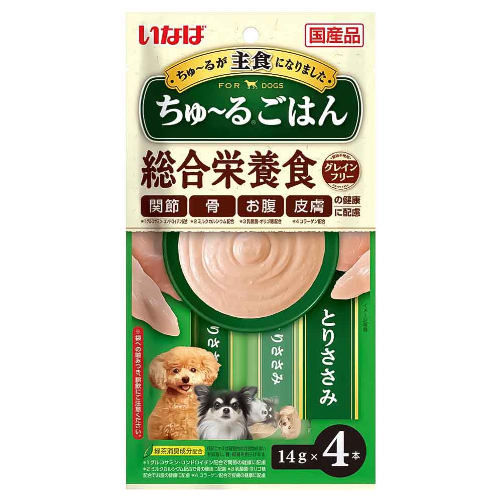 〔ペット用〕犬ちゅ～るごはん とりささみ 14g×4本