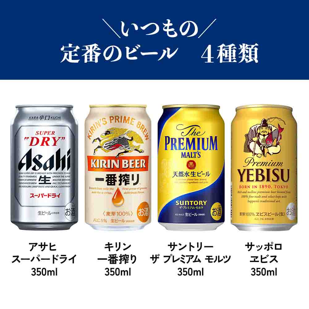 ギフトセット〕厳選おつまみ付き！定番ビール飲み比べセット｜ビール