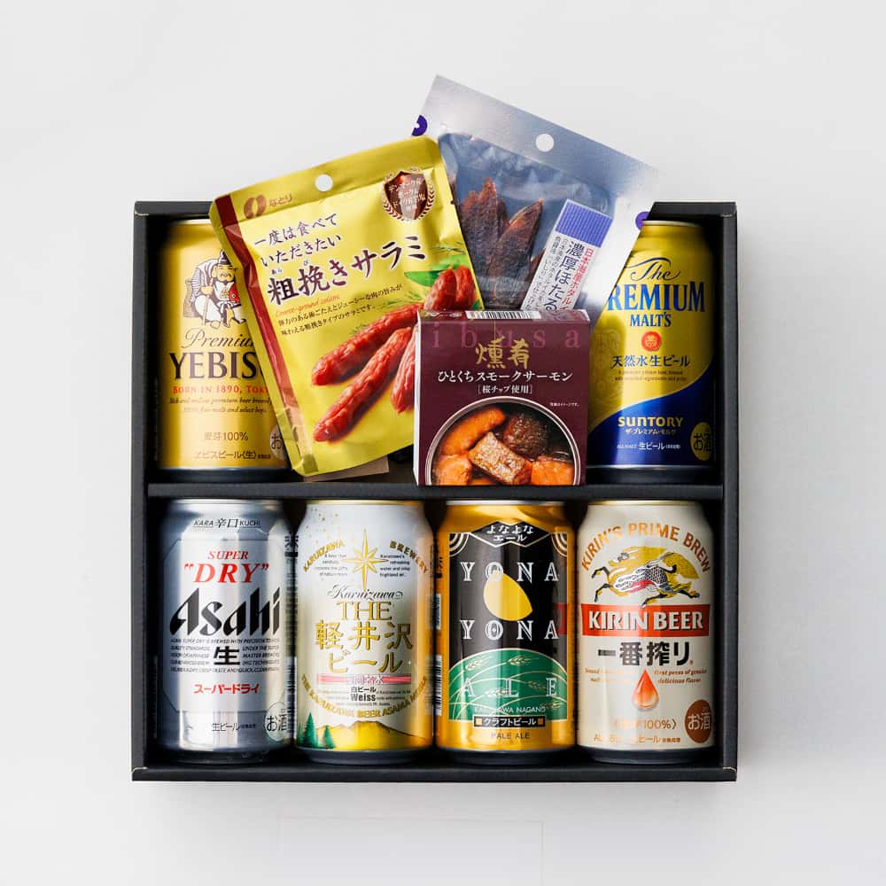 ギフトセット〕厳選おつまみ付き！定番ビール飲み比べセット｜ビール