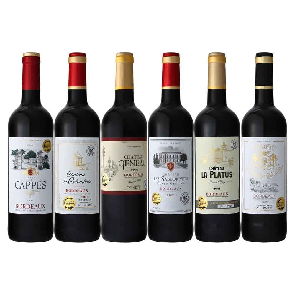 セット〕ボルドーワインコンクール金賞受賞ワインセット 750ml×6本