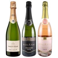 大幅値下げ‼️ワイン 発砲ワイン シャンパン スパークリングワイン セット〕「シャンパン製法」のカヴァだけ！辛口スパークリング 750ml×3