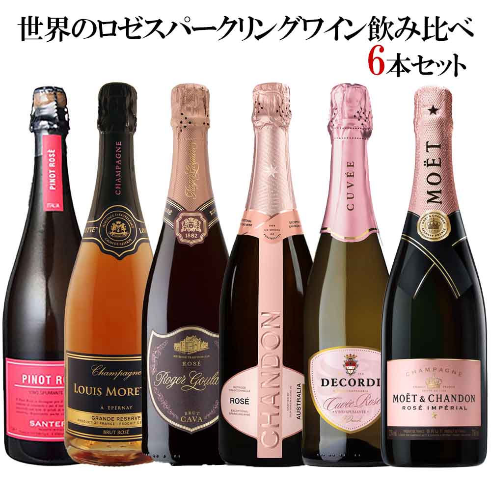 〔セット〕世界のロゼスパークリングワイン飲み比べセット 750ml×6本