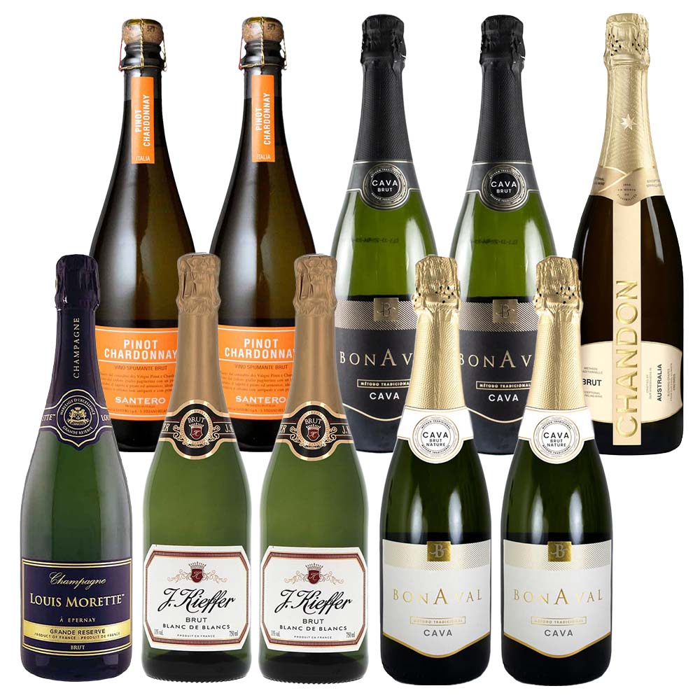 セット〕シャンパン入り スパークリングワイン10本セット 750ml×10本