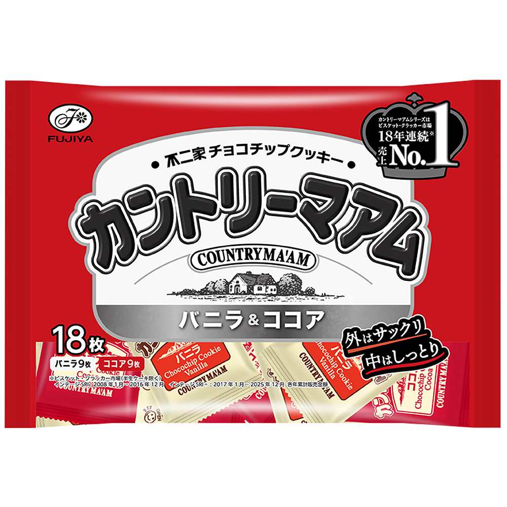 不二家 カントリーマアム バニラ＆ココア 18枚