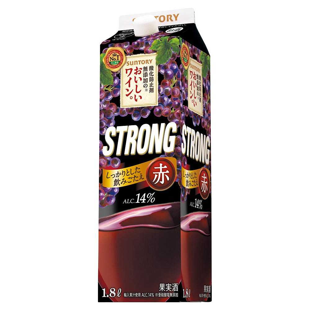 サントリー 酸化防止剤無添加のおいしいワイン。 ストロング赤 1.8L
