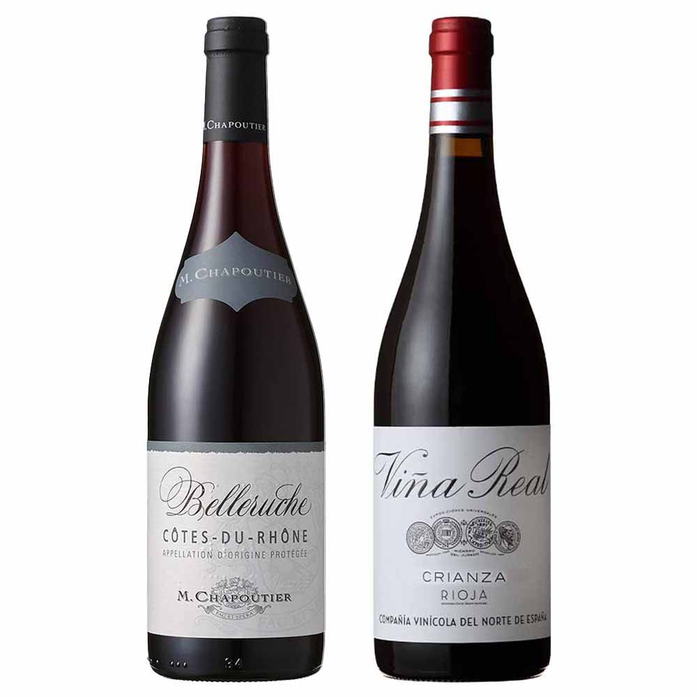 〔セット〕銘醸2ヵ国飲み比べ 濃厚赤ワイン 2本セット 750ml×2本