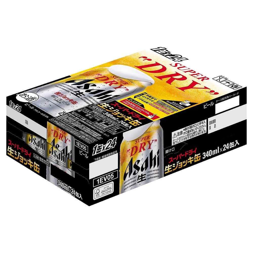 アサヒ スーパードライ 生ジョッキ 340ml缶｜ビール｜格安・安いお酒の