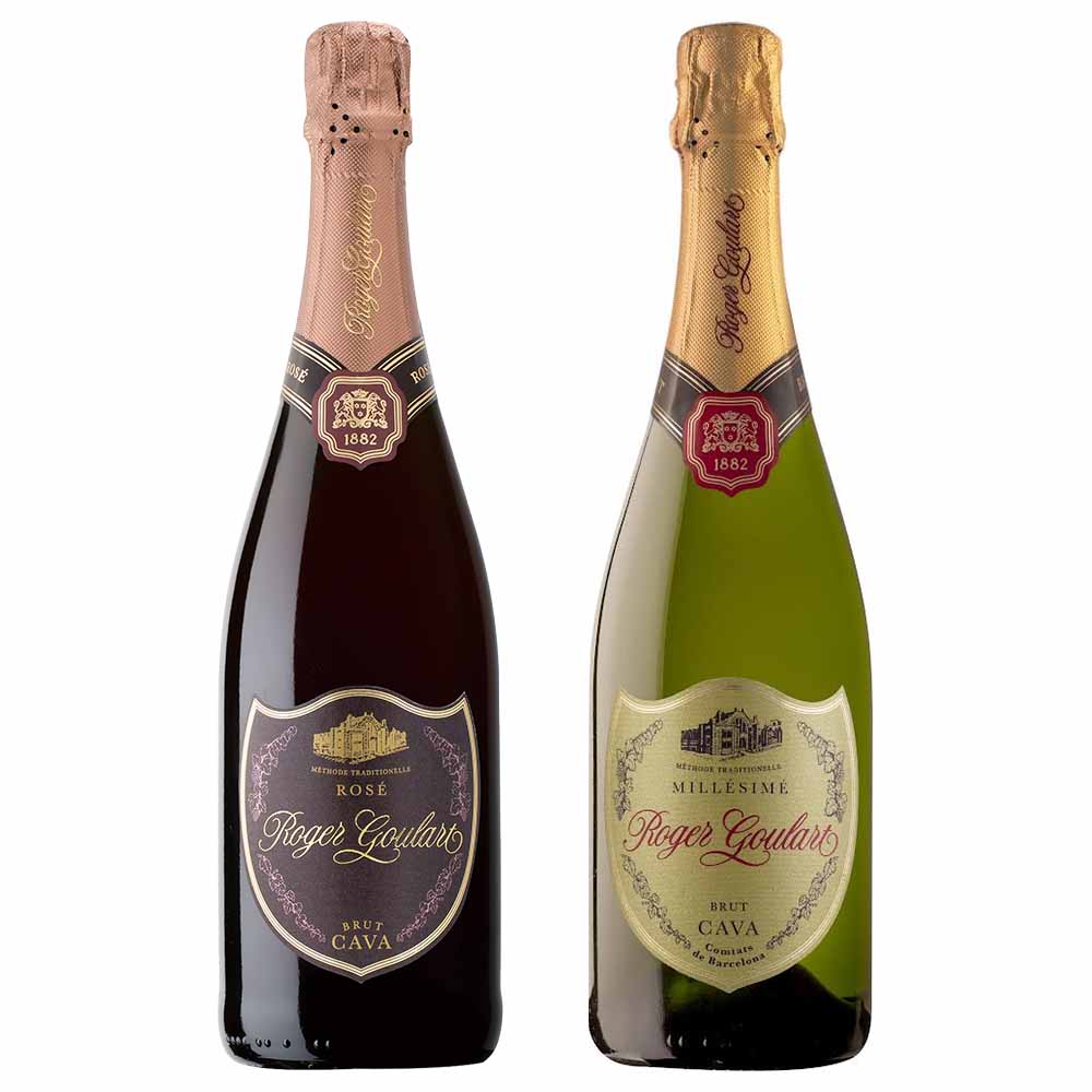 〔セット〕名門ロジャーグラート辛口スパーク 白ロゼ2本セット 750ml×2本