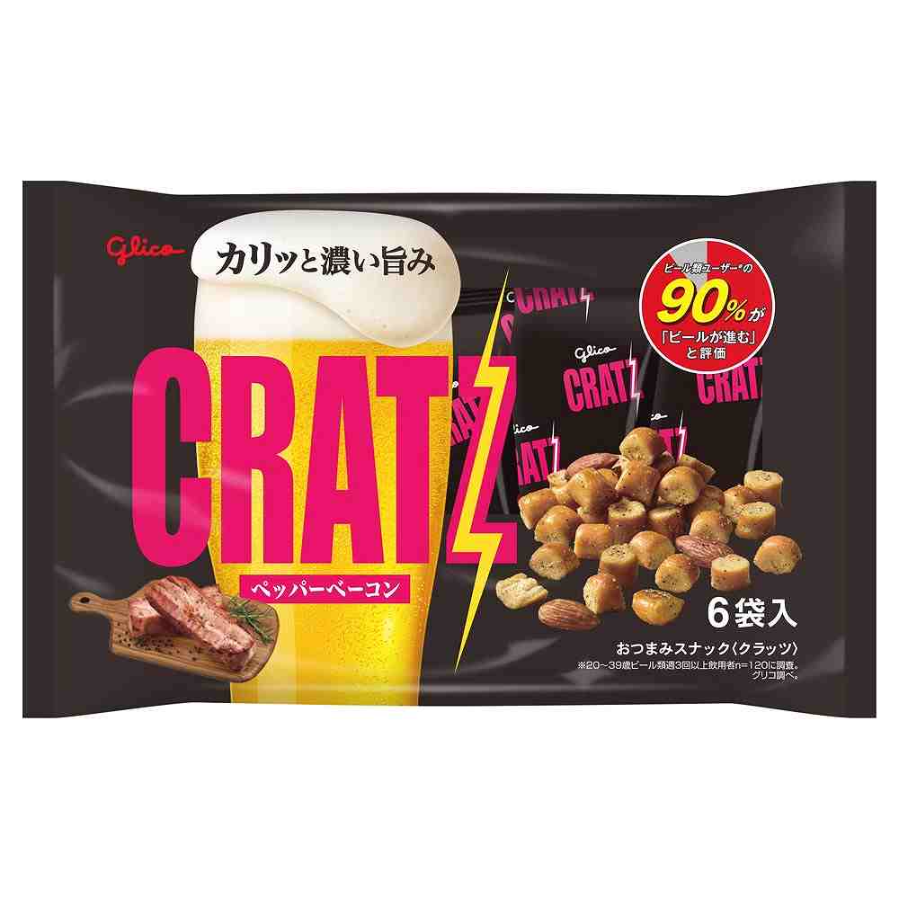 グリコ クラッツ ペッパーベーコン 16g×6袋 96g