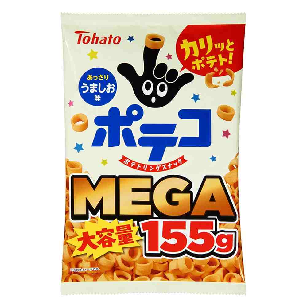 東ハト MEGA大容量 ポテコ うましお味 155g｜ポテトチップス・フライド