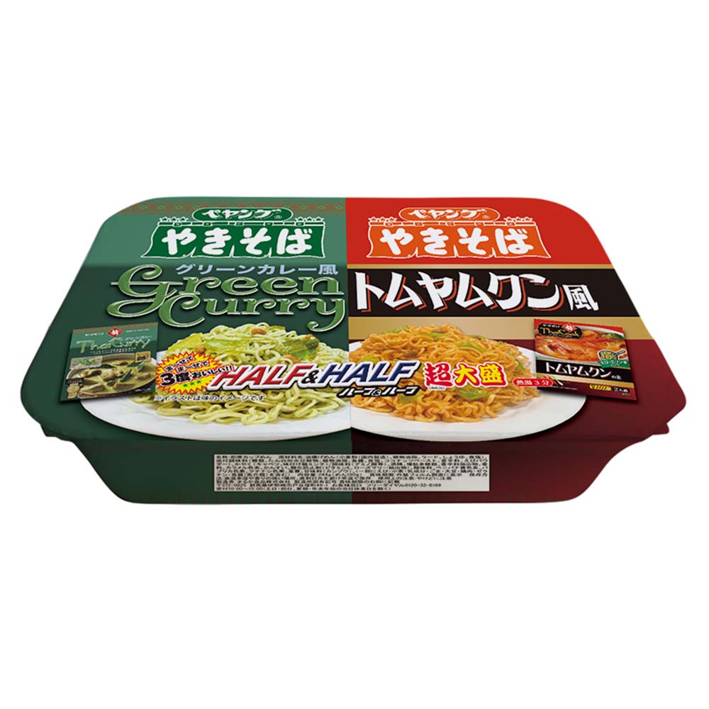 ペヤング 超大盛やきそばハーフ＆ハーフ グリーンカレー風