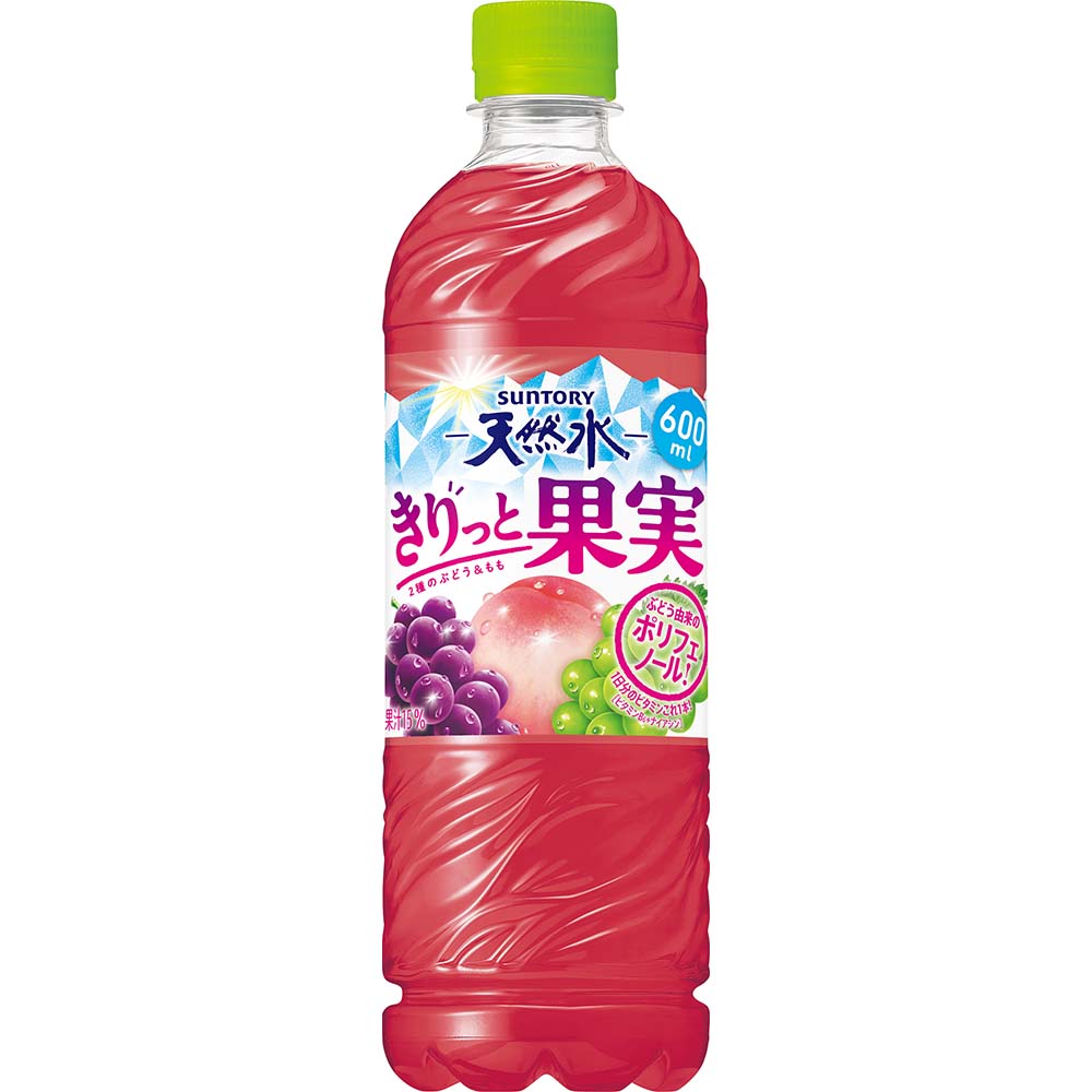 サントリー 天然水 きりっと果実 2種のぶどう＆もも 600ml
